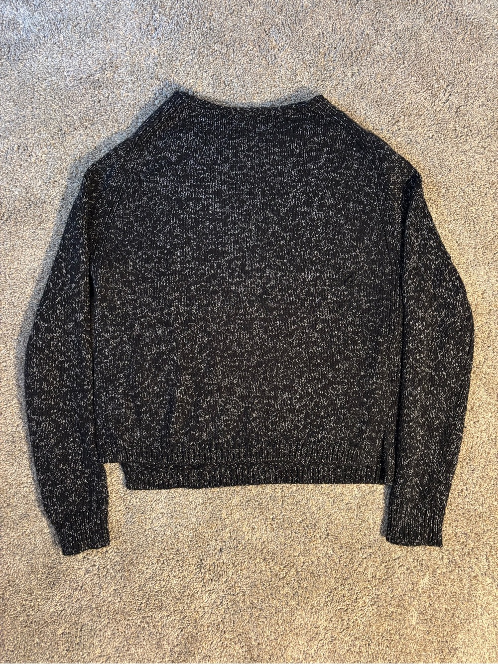 Roots Women’s Black White Marled Knit Crewneck Pullover Raglan Sweater XS Fall